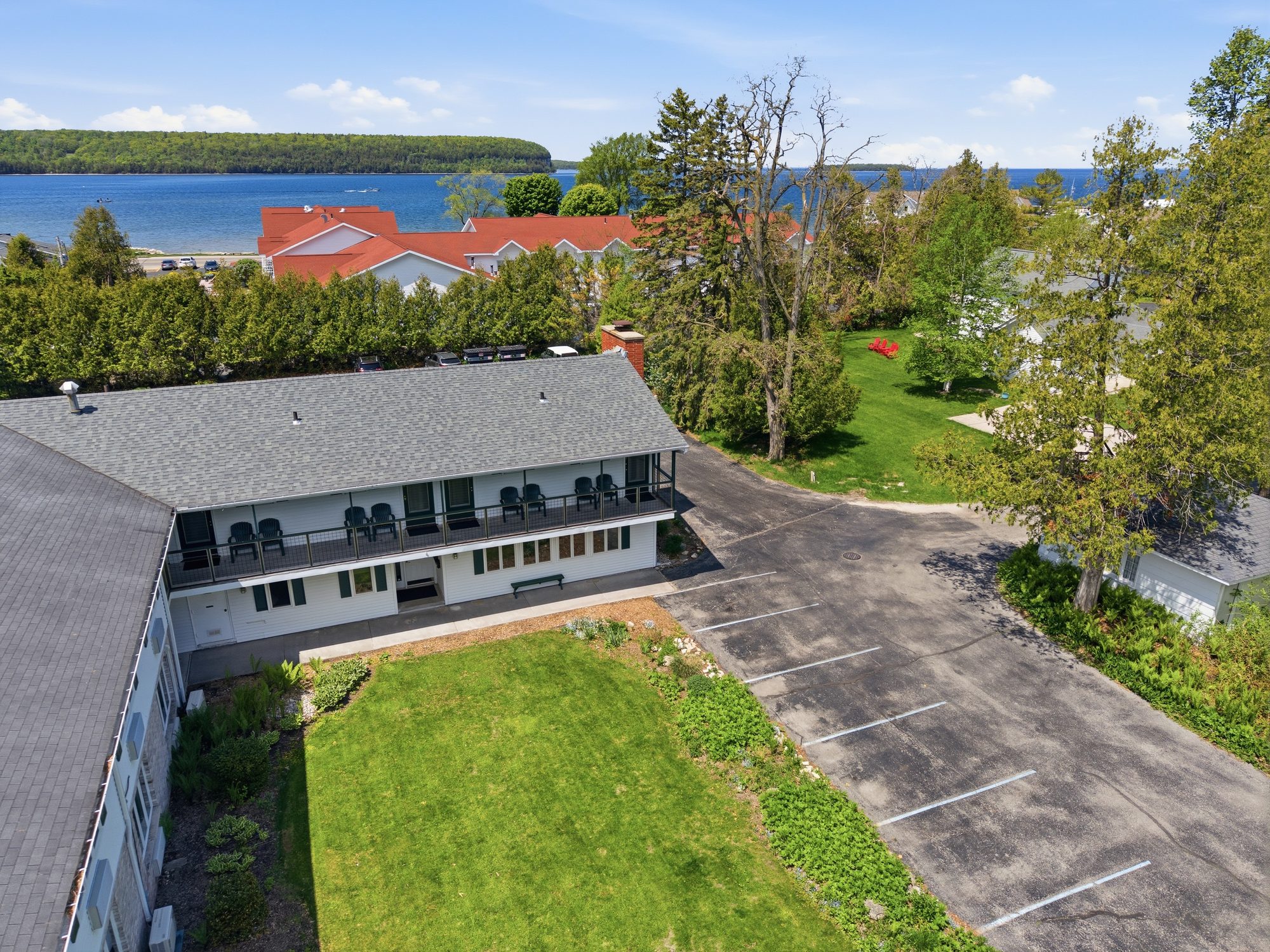 Aerial view of The Wilder Inn and Eagle Harbor, Ephraim WI