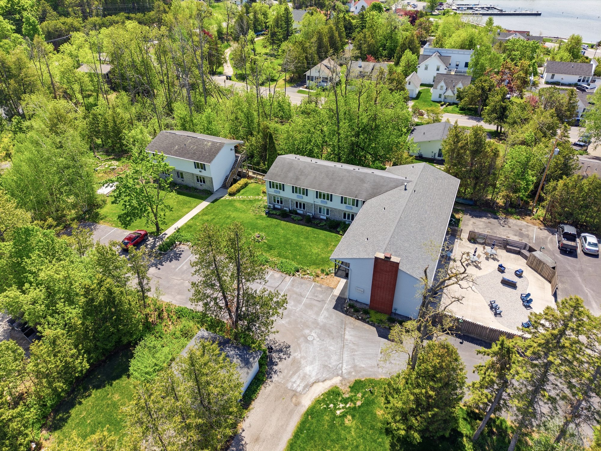 Aerial view of The Wilder Inn and Eagle Harbor, Ephraim WI