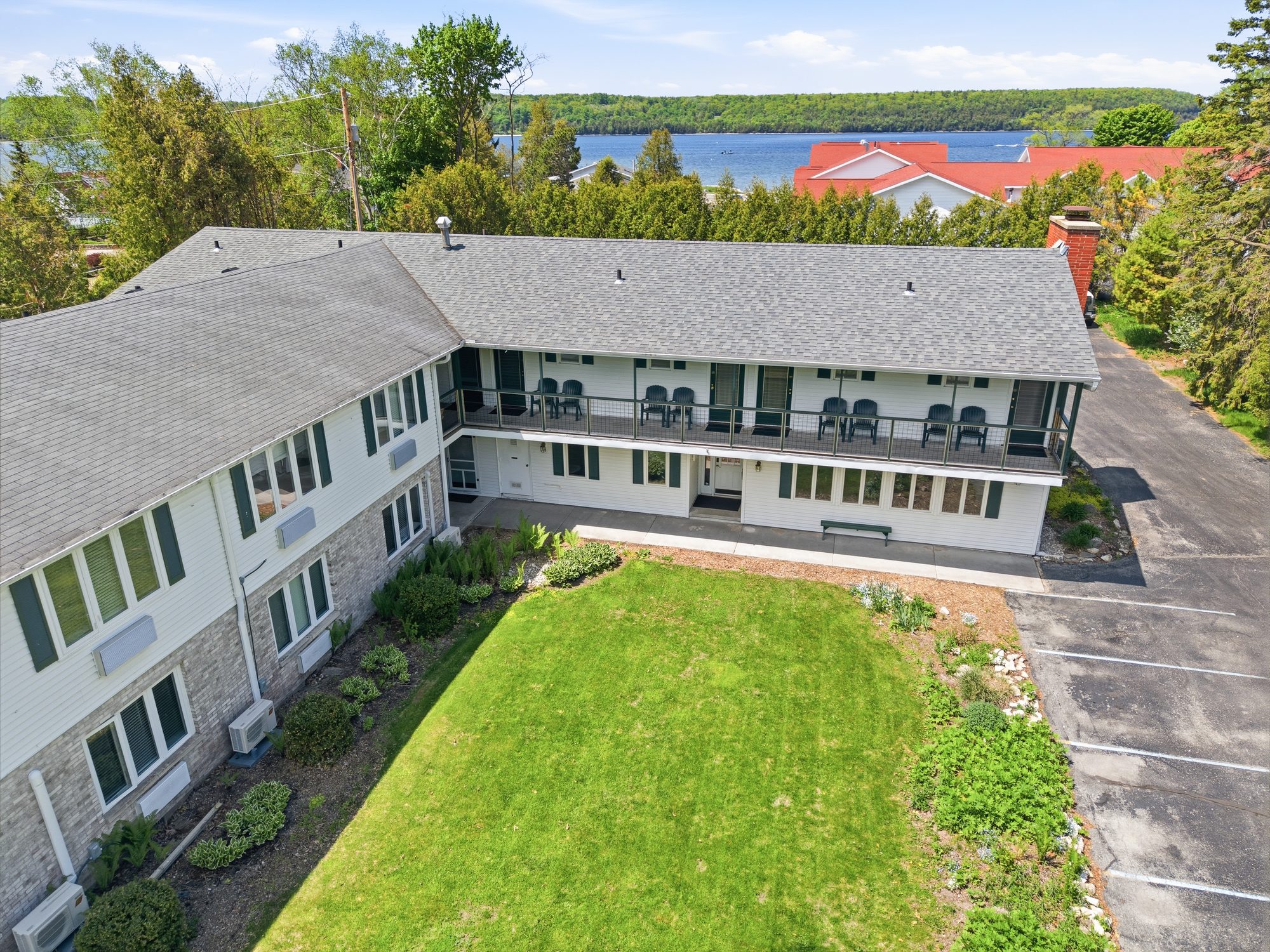 Aerial view of The Wilder Inn and Eagle Harbor, Ephraim WI