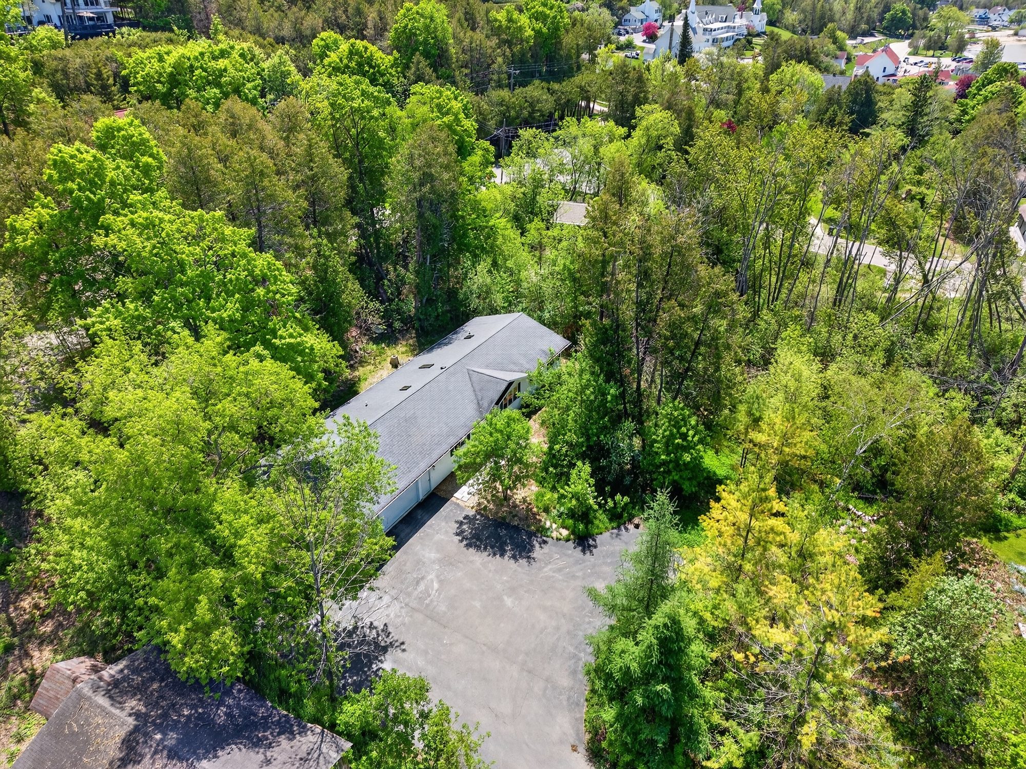 Aerial view of The Wilder Inn and Eagle Harbor, Ephraim WI