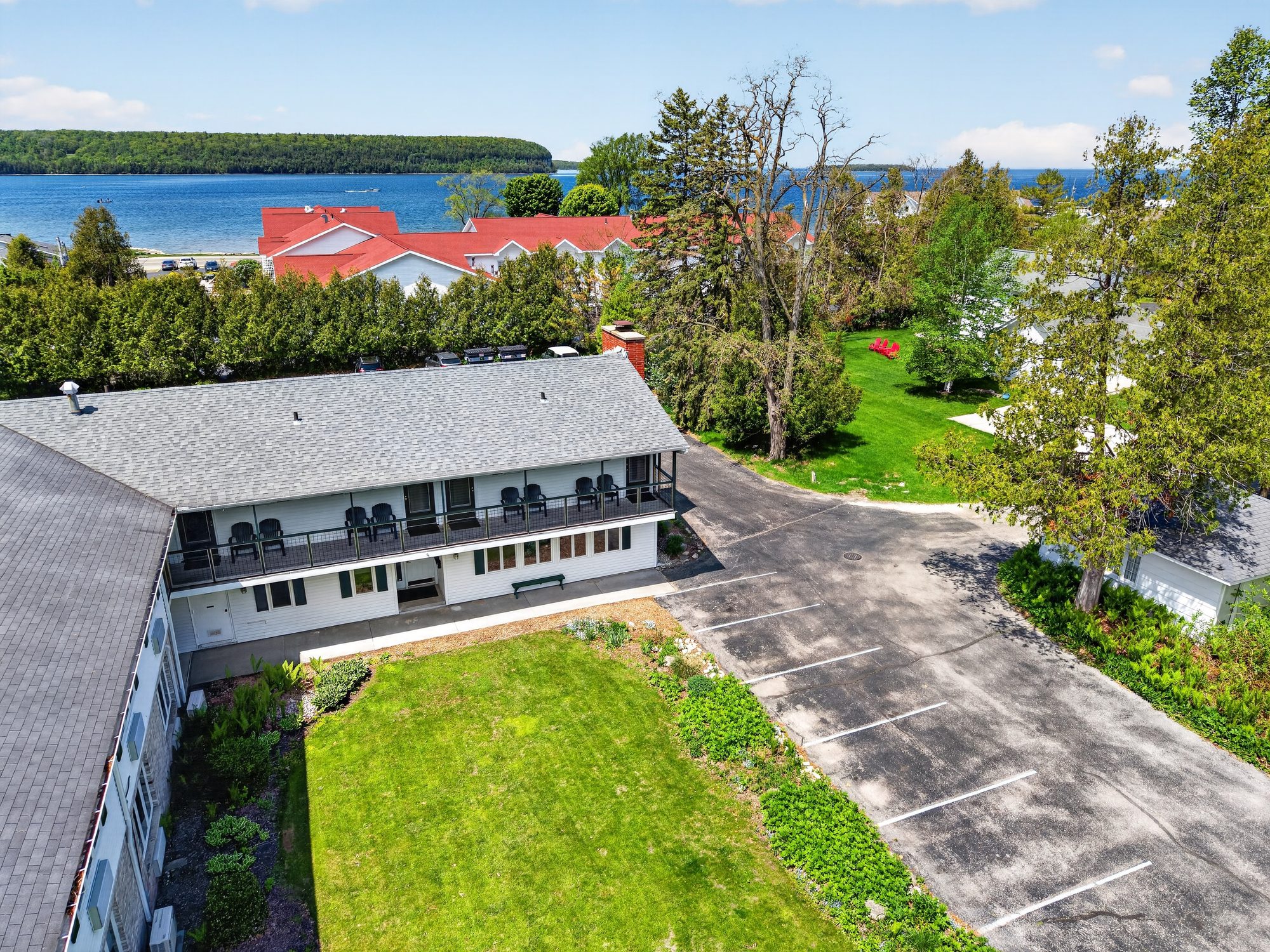 Aerial view of The Wilder Inn and Eagle Harbor, Ephraim WI