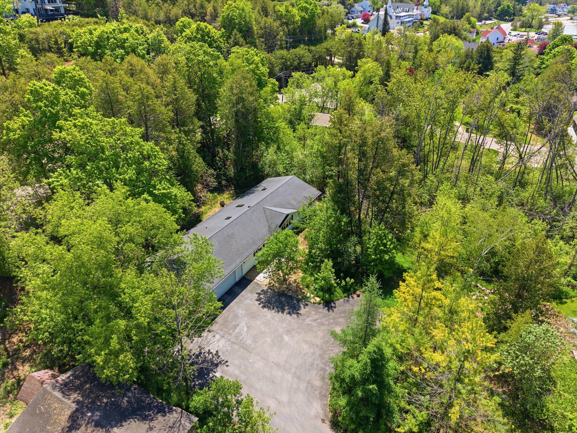 Aerial view of The Wilder Inn and Eagle Harbor, Ephraim WI