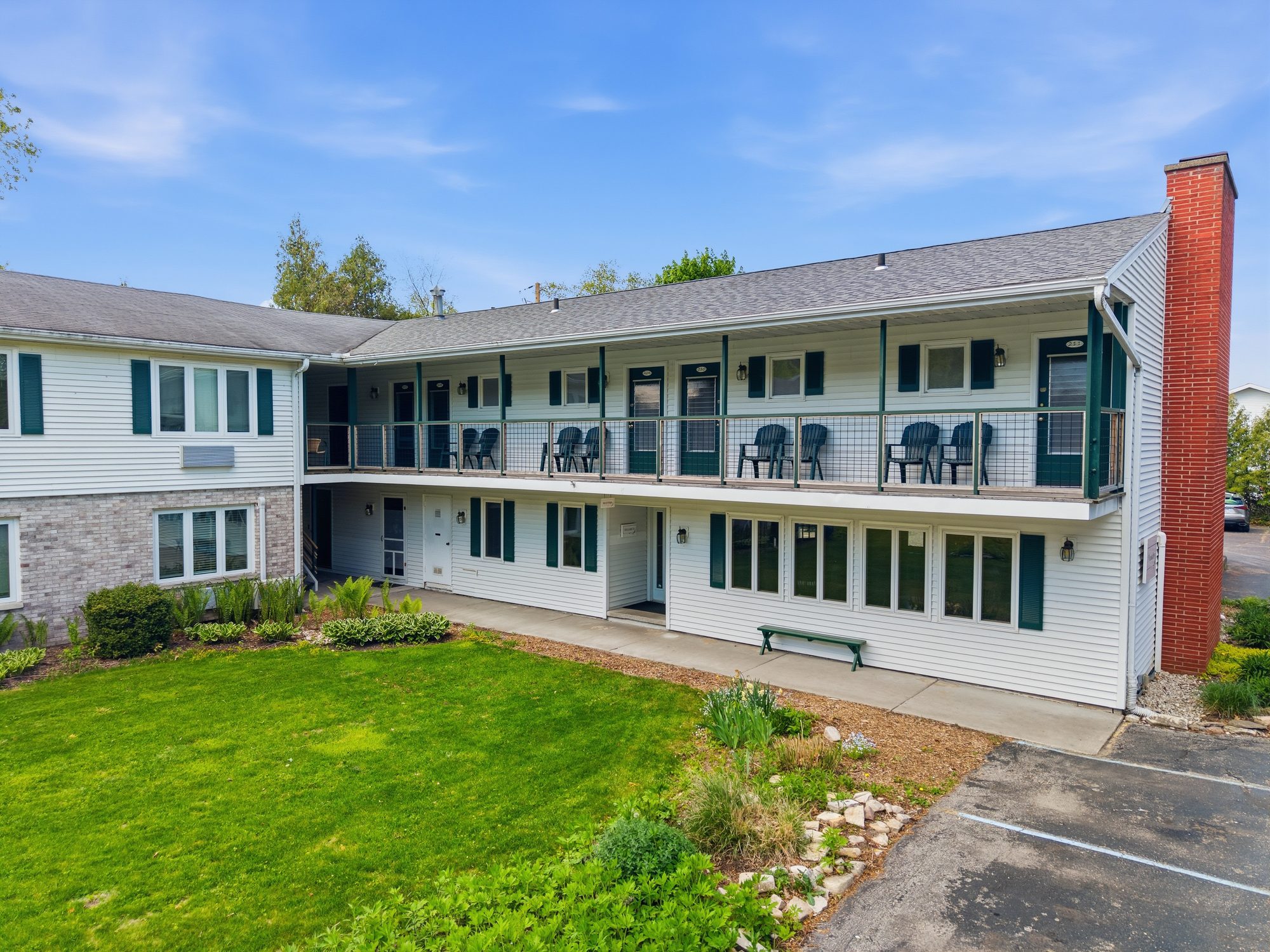 Aerial view of The Wilder Inn and Eagle Harbor, Ephraim WI